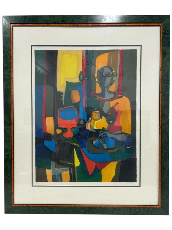 MODERNIST ABSTRACT FIGURAL LITHOGRAPH (1 of 4)