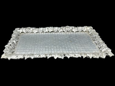 SIGNED BRUCE FOX HANDCRAFTED ALUMINUM TRAY 16"