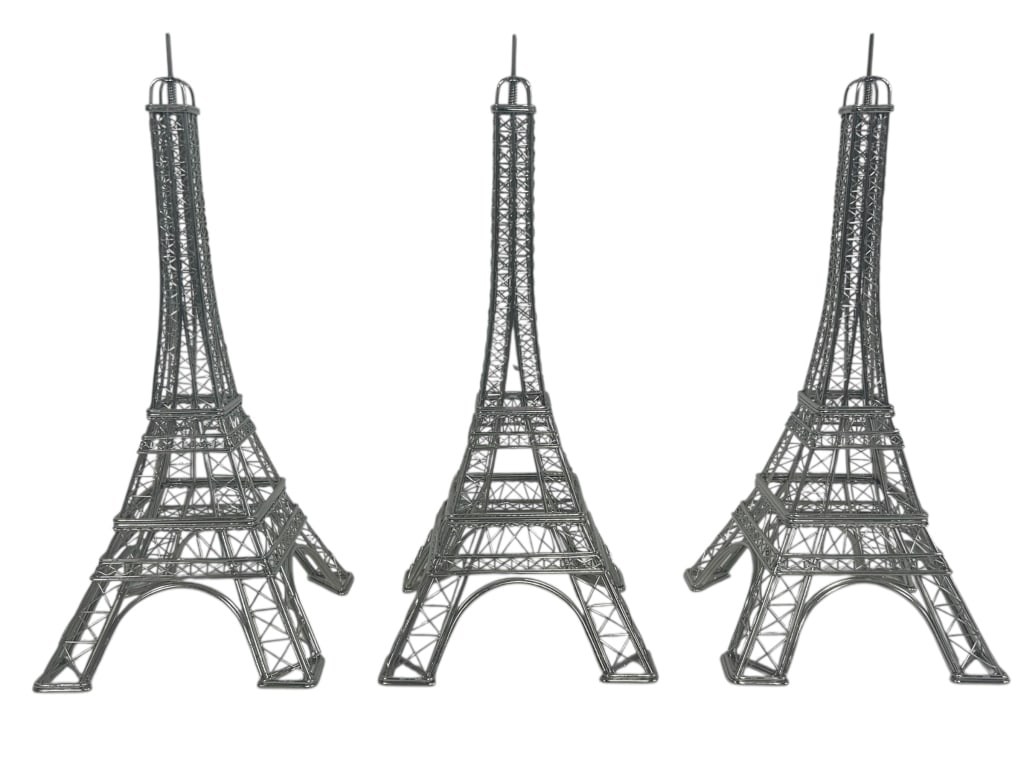 SET OF 3 METAL EIFFEL TOWER SCULPTURES 14" (1 of 5)