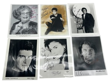LOT OF 6 AUTOGRAPHED CELEBRITY PROMOS