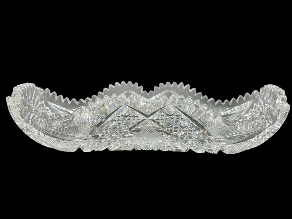 AMERICAN BRILLIANT CUT GLASS DISH 12" (1 of 6)