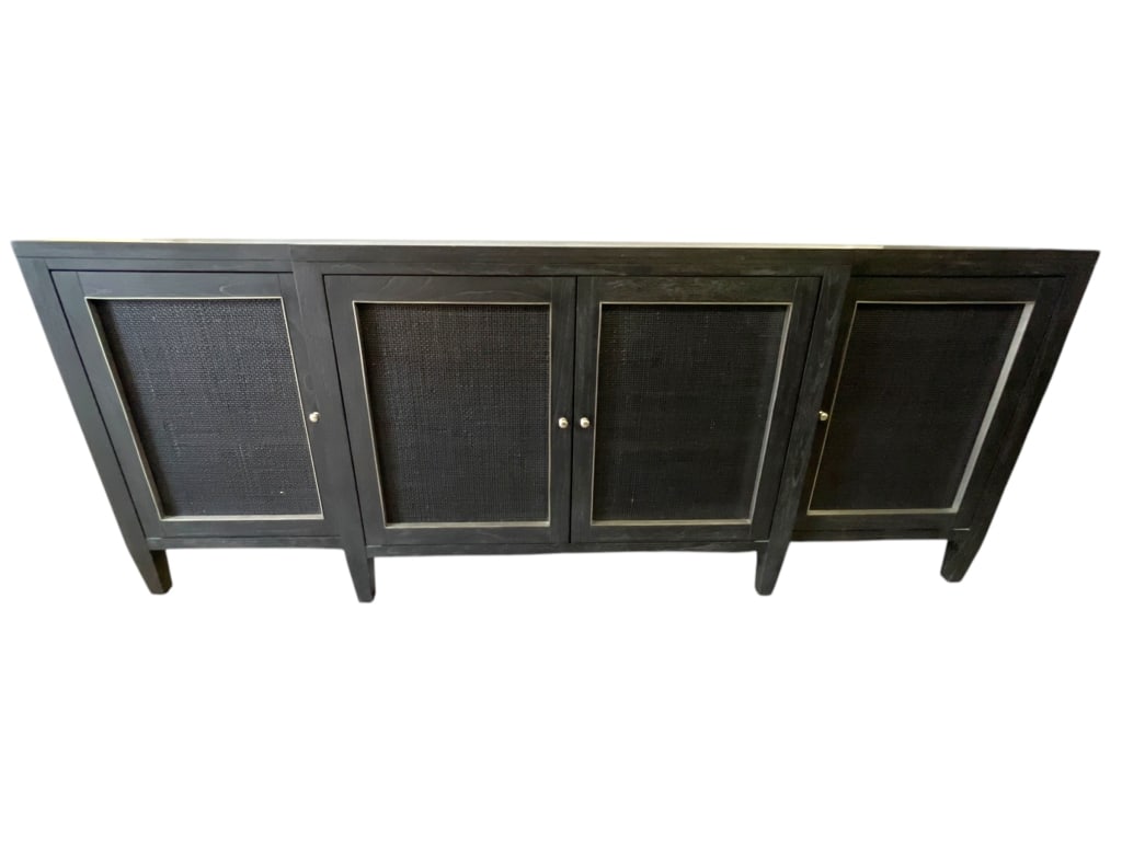 MODERN BLACK FOUR-DOOR CREDENZA 80" (1 of 7)