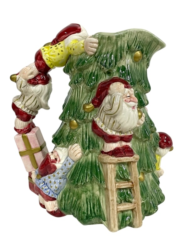 FITZ & FLOYD CHRISTMAS ELVES PITCHER 9" (1 of 6)