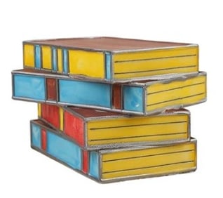 NEW MODERNY STAINED GLASS BOOK LAMP