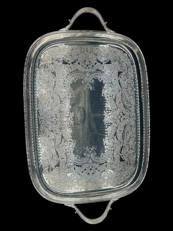 INTERNATIONAL SILVER SILVERPLATE SERVING TRAY 26" (1 of 6)