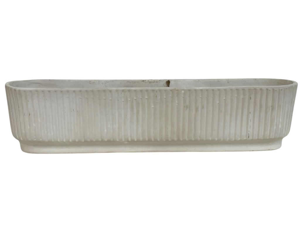 WEST ELM MID-CENTURY MODERN WHITE CERAMIC PLANTER (1 of 4)