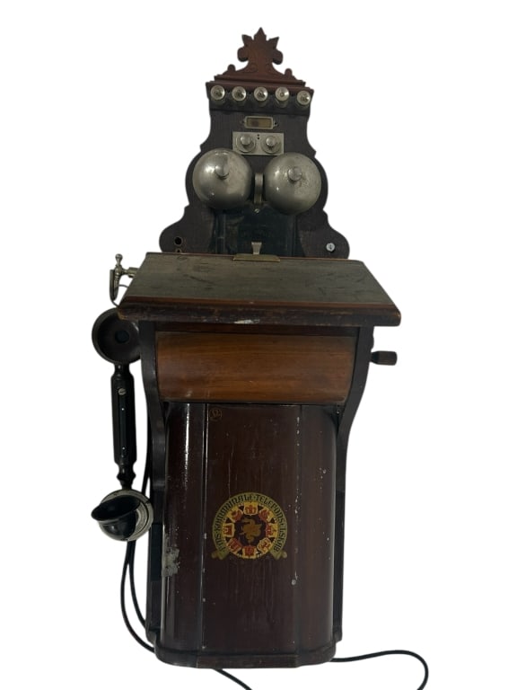 ANTIQUE NORWEGIAN WALL-MOUNT TELEPHONE 28" (1 of 5)