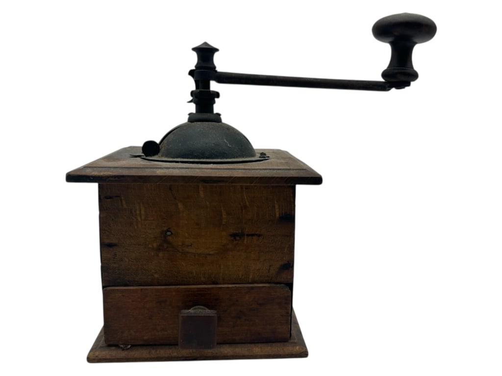 EUROPEAN WOOD AND IRON COFFEE GRINDER 7.5" (1 of 8)