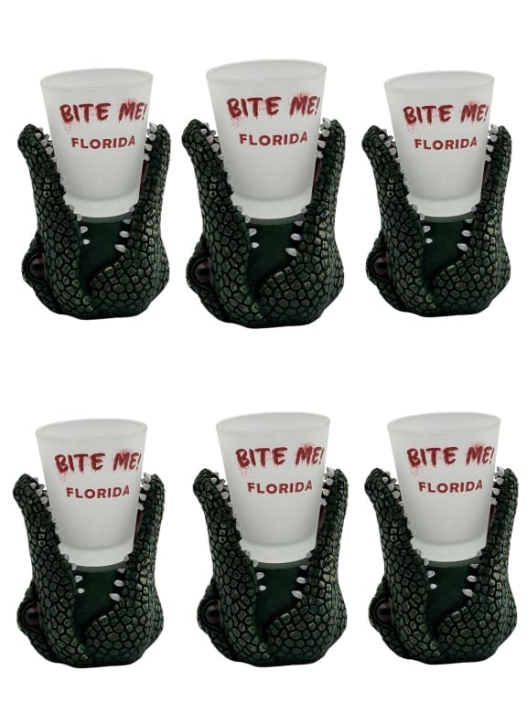 SET OF 4 FL GATOR "BITE ME" SHOT GLASSES (1 of 3)