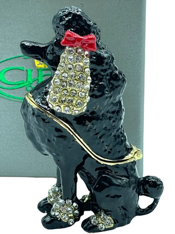 NEW! JAY STRONGWATER STYLE BLACK POODLE TRINKET (1 of 4)