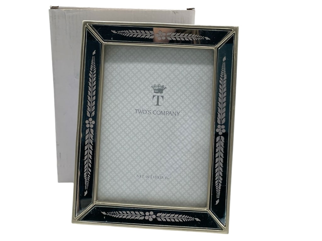 NIB TWO'S COMPANY FLORAL MIRROR FRAME 5X7 (1 of 7)