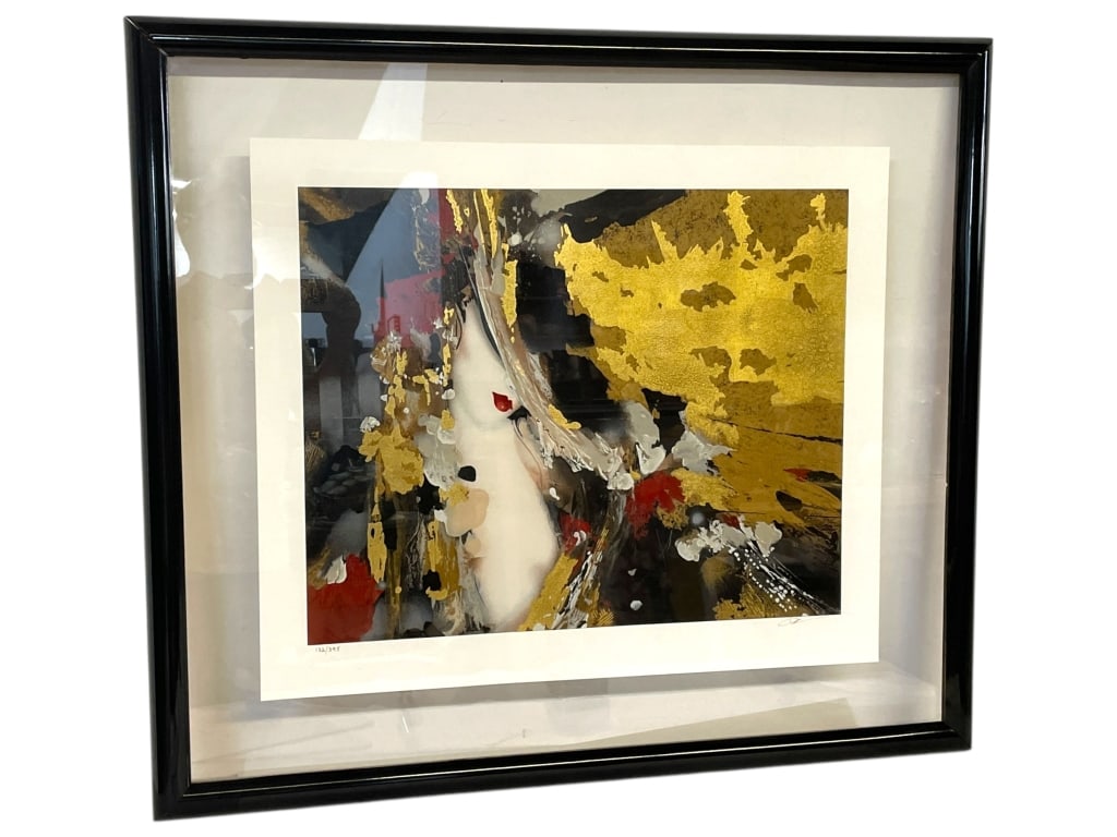 SUZANNE MARIE SERIGRAPH ON PAPER W GOLD LEAF 38" (1 of 6)