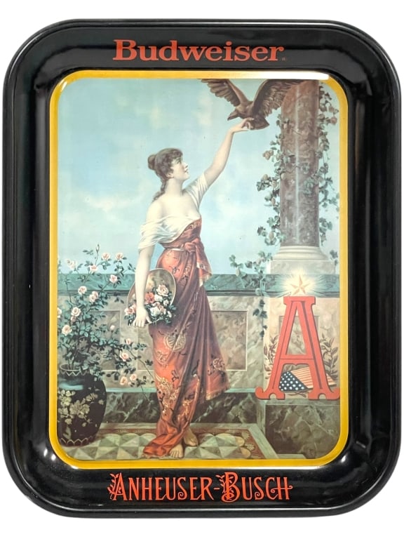 BUDWEISER ANHEUSER BUSCH METAL SERVING TRAY TIN (1 of 3)