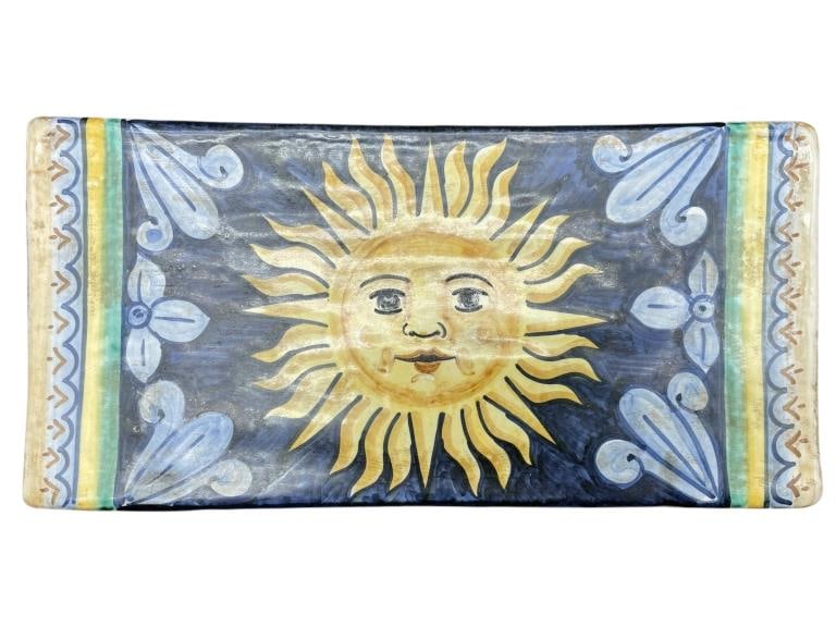 SACA ITALY HANDMADE HAND PAINTED CLAY TILE 11" (1 of 5)