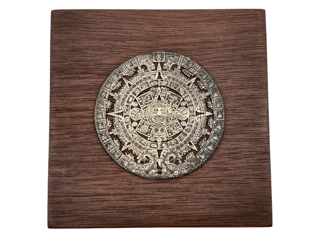 MEXICAN AZTEC CALENDAR WALL PLAQUE 4" (1 of 4)