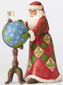 NIB! JIM SHORE JOY IS IN THE JOURNEY SANTA GLOBE