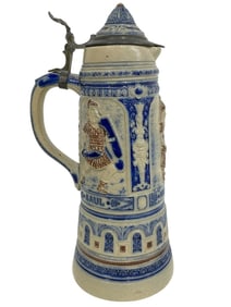 GERMAN BEER STEIN WITH BIBLICAL WARRIORS 14"