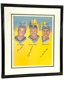 SIGNED LEGENDS OF NEW YORK BASEBALL PRINT 29"