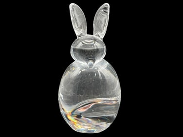 HADELAND NORSK KRYSTALL BUNNY FIGURINE 3"