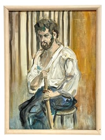 PAINTING OF A SEATED MAN 21"