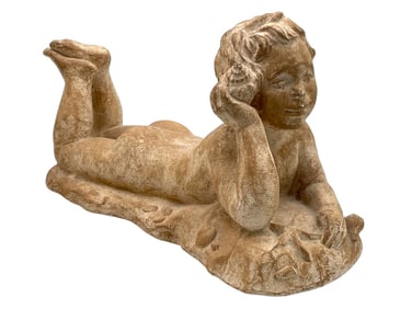 LARGE GARDEN CHERUB SCULPTURE 13"