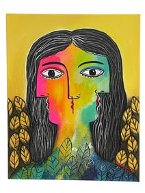 CONTEMPORARY ACRYLIC PAINTING ON CANVAS 20"