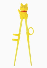 NEW! YELLOW LUCKY CAT BEGINNER CHOPSTICKS