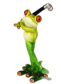 NEW ADORABLE FROG GOLF PLAYER 6"