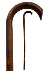 HAND-CARVED WOODEN WALKING CANE 31"