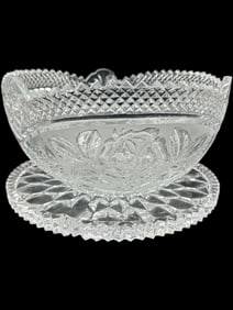 AMERICAN PRESSED GLASS ROSE BOWL 5"