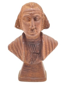 HAND-CARVED WOODEN BUST 7"