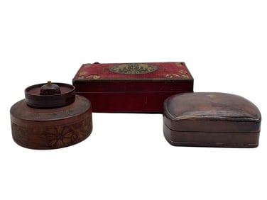 GROUP OF THREE ANTIQUE DECORATIVE BOXES