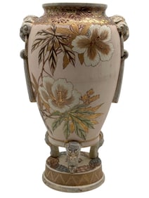 JAPANESE SATSUMA STYLE VASE 17"