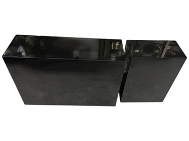 ULTRA MODERN BLACK HIGH-GLOSS SPLIT CONSOLE TABLE