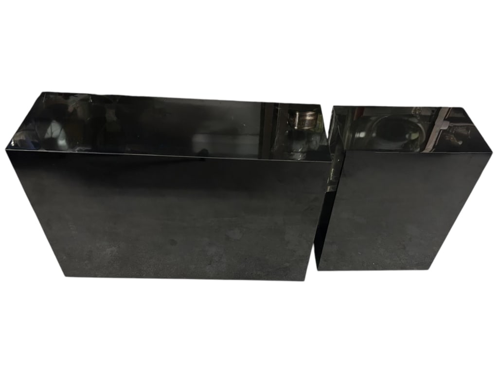 ULTRA MODERN BLACK HIGH-GLOSS SPLIT CONSOLE TABLE (1 of 2)