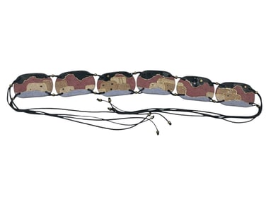 SIGNED 1992 CERAMIC SOUTHWESTERN BELT 25"