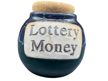 Whimsical “Lottery Money?? Ceramic Coin Jar