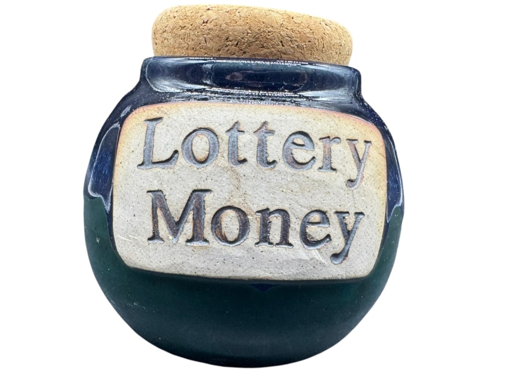 Whimsical “Lottery Money?? Ceramic Coin Jar (1 of 4)