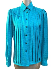 LOUIS FERAND PLEATED BLOUSE SZ 2