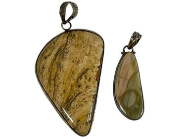 SET OF 2 JASPER PENDANTS