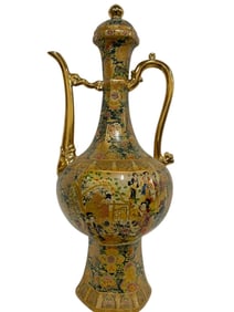 LARGE JAPANESE STYLE PORCELAIN EWER 31"