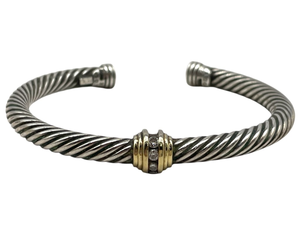 DAVID YURMAN STERLING & 18K GOLD CUFF 28G (1 of 6)