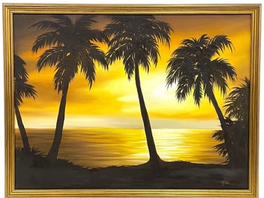 HIGHWAYMEN STYLE PALM SUNSET PAINTING