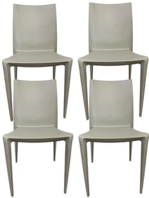 SET OF 4 MODERN STACKABLE DINING CHAIRS