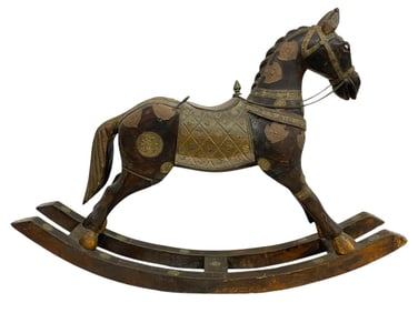 LARGE HANDCRAFTED DECORATIVE ROCKING HORSE 31"