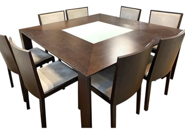 CONTEMPORARY DINING TABLE & 8 CHAIR SET