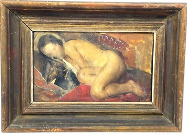 GREGORY GLUCKMANN ORIGINAL NUDE OIL ON BOARD 17"