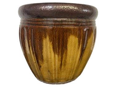 VINTAGE GLAZED STONEWARE PLANTER 19"