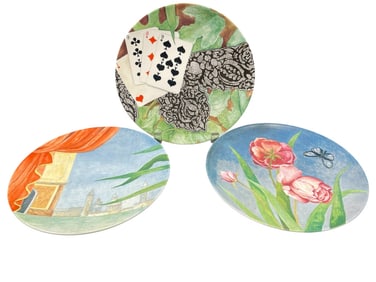 SET OF 3 GIEN PLATES 8.5"