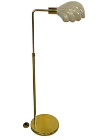 REGENCY STYLE BRASS & CERAMIC SHELL FLOOR LAMP